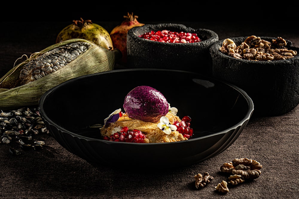 SORBET DE TUNA ROJA CON GARAMBULLO Y NOGADA